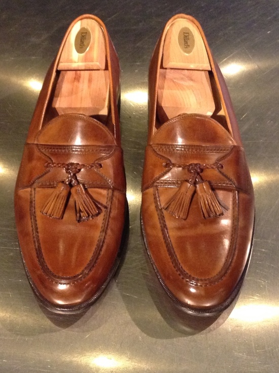 Johnson & Murphy Cellini Men\'s 13M Brown Leather Tassel Loafers Made Italy VGC main image 14